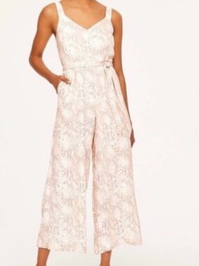 Sleeveless Wide-Leg Jumpsuit in Blush Paisley